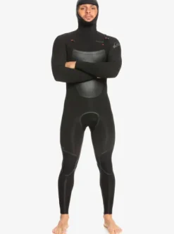 4/3mm Marathon Sessions - Combinaison de surf à capuche avec zip poitrine pour Homme